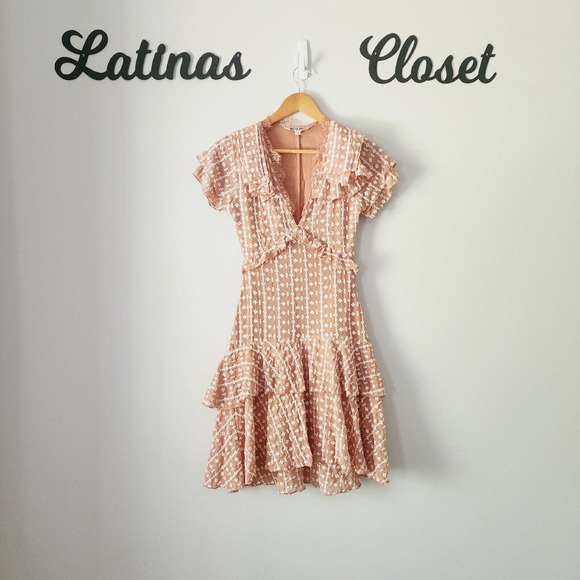 Walter Baker Santiago Embroidered Ruffle Dress‎ Size 0 - Picture 3 of 15